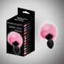 Bunny plug small black with pink tail 7,2 x 3,2 cm / 2,8 x 1,26 inch - 3