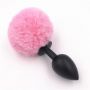 Bunny plug 3 - pack  black with pink tail starter 3 - pack - 3