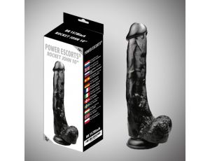 Rocket john black dildo 10 inch / 25,5 cm