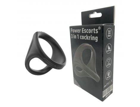Power Escorts - BR185 - 3 In 1 Cockring - Super Flexible - Colour box - 5