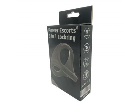 Power Escorts - BR185 - 3 In 1 Cockring - Super Flexible - Colour box