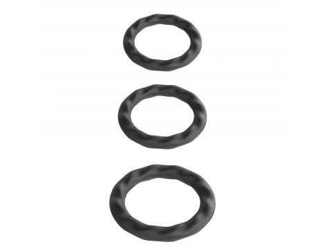 Power Escorts - BR186 - Ribbed Cockring - 3 Pack Cockring Set