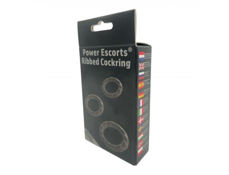 Power Escorts - BR186 - Ribbed Cockring - 3 Pack Cockring Set - 3