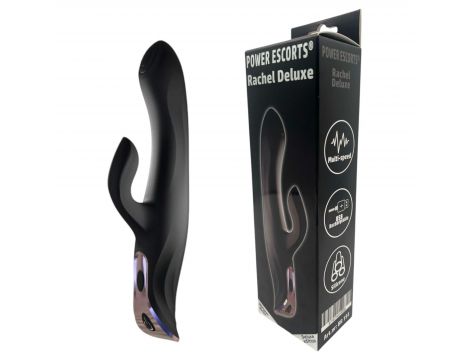 Wibrator króliczek Rachel Deluxe Power Escorts czarny silikonowy USB 23 cm - 3