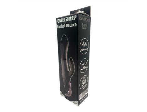 Wibrator króliczek Rachel Deluxe Power Escorts czarny silikonowy USB 23 cm - 5