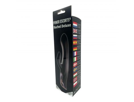 Wibrator króliczek Rachel Deluxe Power Escorts czarny silikonowy USB 23 cm - 6