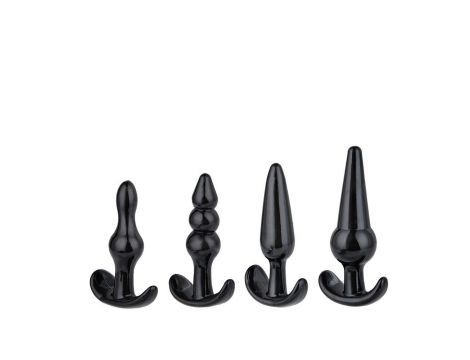 Plug-Quatro Anal Plugs Starter Set- 4-Pack Black - 6