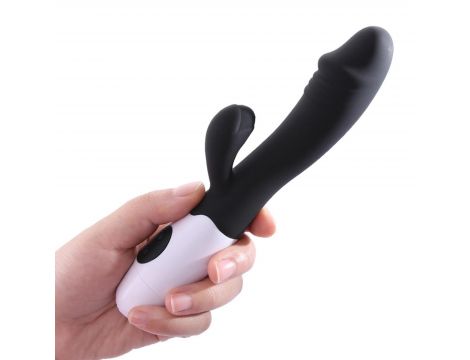 Wibrator króliczek silikonowy Power Escorts 20 cm czarny - 4