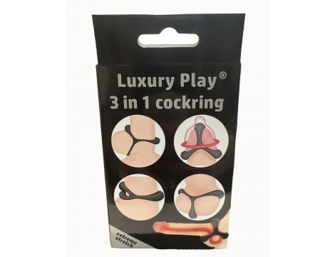 Ring- 3in1 Cockring Black - 4