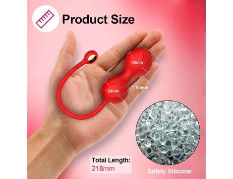 Kulki Kegla Lovesecret Premium z aplikacją różowe silikonowe USB 22 cm - 12