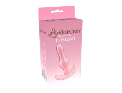 Korek analny Lovesecret T Plug różowy 8,5 cm - 2