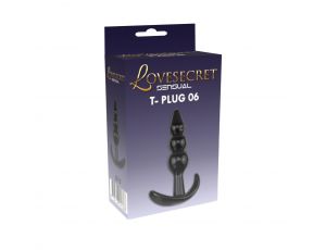 Korek analny Lovesecret T Plug 06 czarny 9 cm