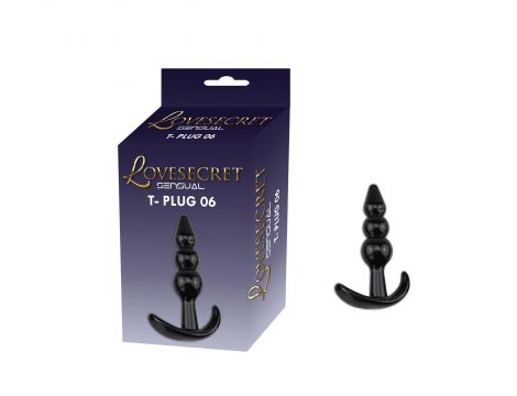 Korek analny Lovesecret T Plug 06 czarny 9 cm - 3