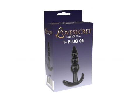Korek analny Lovesecret T Plug 06 czarny 9 cm