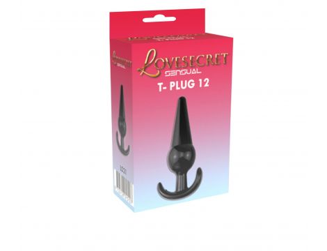 Korek analny Lovesecret Sensual T Plug 12 czarny 12,6 cm - 2