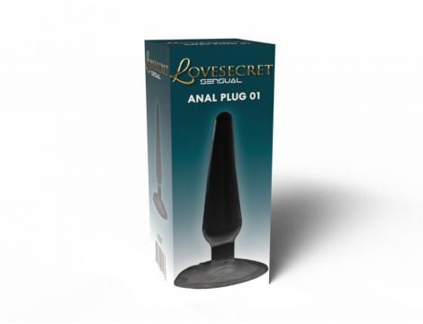 Korek analny z przyssawką Lovesecret czarny 11 cm - 2