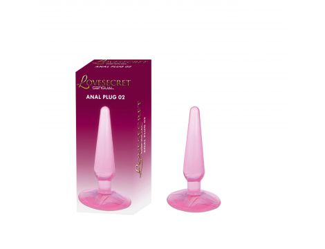 Korek analny Lovesecret z przyssawką różowy 11 cm - 3