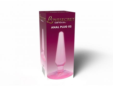 Korek analny Lovesecret z przyssawką różowy 11 cm - 2