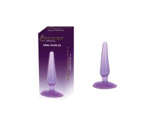 Korek analny Lovesecret z przyssawką fioletowy 11 cm