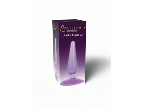 Korek analny Lovesecret z przyssawką fioletowy 11 cm - 2