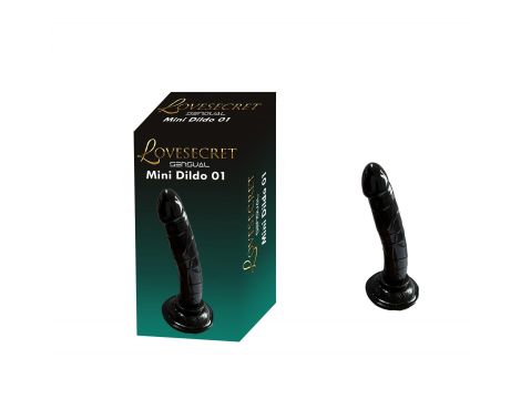 Mini dildo realistyczne Lovesecret czarne 14 cm z przyssawką - 2