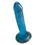 Realistyczne mini dildo Lovesecret niebieskie 14 cm z przyssawką - 4