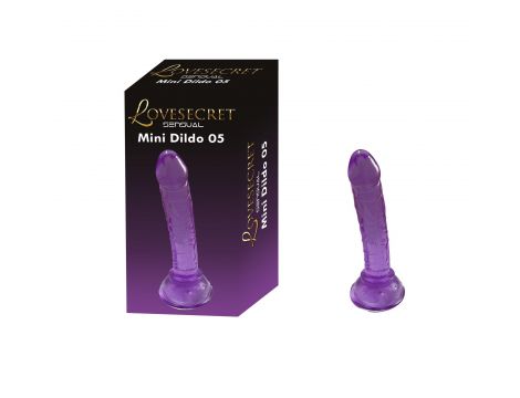 Realistyczne mini dildo Lovesecret fioletowe 14 cm z przyssawką - 2