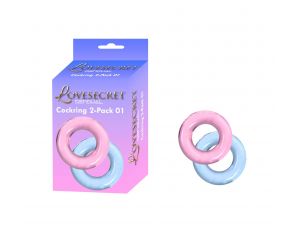 Pierścienie erekcyjne Lovesecret dwupak różowy niebieski 3,5 cm