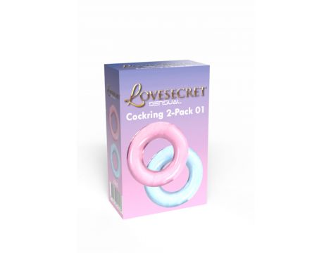 Pierścienie erekcyjne Lovesecret dwupak różowy niebieski 3,5 cm - 4