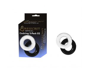 Pierścień erekcyjny Lovesecret 2 sztuki przezroczysty i czarny 3,5 cm
