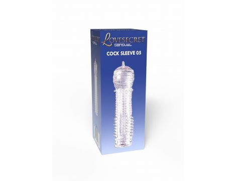 Transparentny rękaw na penisa z wypustkami Lovesecret 12,5 cm - 3
