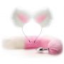 Zestaw lisiego ogonka i uszu Lovesecret różowo biały 20 cm - 5
