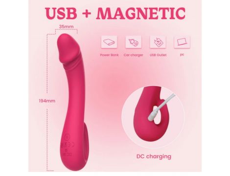Wibrator punktu G Vibey elastyczny różowy USB 19 cm - 3