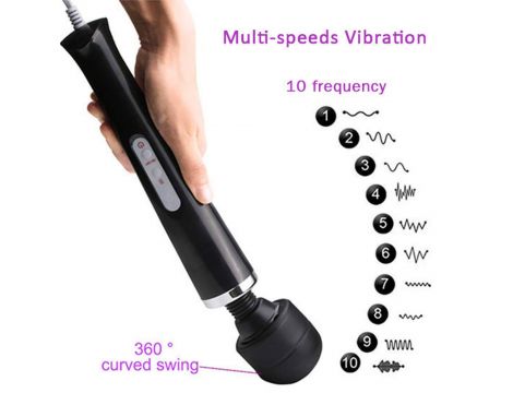 Stymulator-Magic Massager Wand Cable 110-240V Purple 10 Function - 5