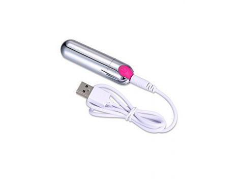 Wibrator-Strong Bullet Vibrator Silver/Pink USB 10 Function