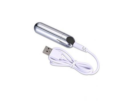 Wibrator-Strong Bullet Vibrator Silver/Black USB 10 Function - 3