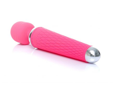 Masażer wand silikonowy B Series Magic różowy USB 19,5 cm 10 funkcji - 5