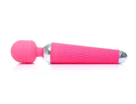 Masażer wand silikonowy B Series Magic różowy USB 19,5 cm 10 funkcji - 2