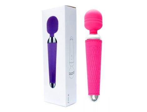 Masażer wand silikonowy B Series Magic różowy USB 19,5 cm 10 funkcji - 7