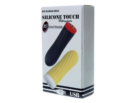 Stymulator-Rechargeable Silicone Touch Vibrator USB 10 Functions - Yellow - 7
