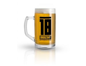 Kufel szklany 500 ml 18 Urodziny House of Mugs
