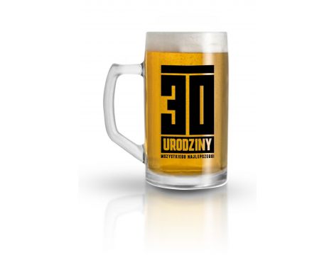 Kufel szklany 500 ml 30 urodziny Wszystkiego Najlepszego
