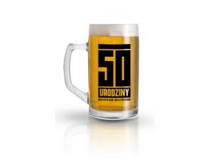 Kufel szklany 500 ml 50 Urodziny House of Mugs