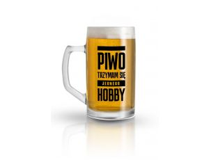 Kufel szklany 500ml Piwo Trzymam się Jednego Hobby House of Mugs