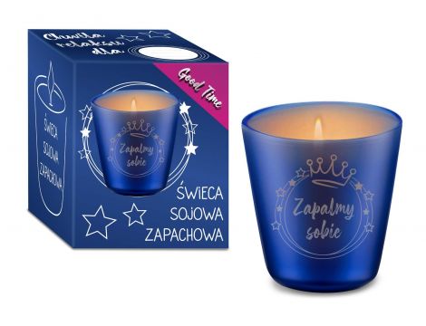 Świeca sojowa do masażu Toskańska winnica House of Mugs niebieska 120ml