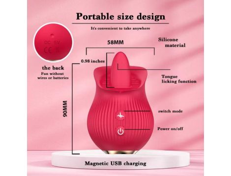 Stymulator łechtaczki z lizaniem Petal Bliss silikonowy USB 9cm - 4