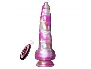 Wibrator Crystal Pulse silikonowy z pilotem nagrzewający różowy 19 cm