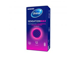 Prezerwatywy kropkowane Unimil Sensation Max transparentne 12 szt 53 mm