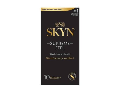 Prezerwatywy ultracienkie SKYN Supreme Feel poliizoprenowe 10 sztuk