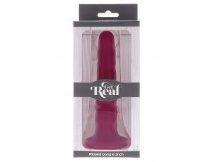 Ribbed Dong 6 Inch Red